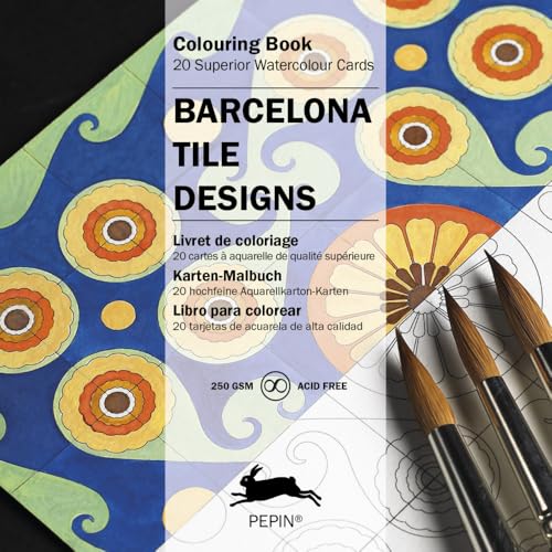 Barcelona Tile Designs: Colouring Cards / Karten-Sets zum Ausmalen von Pepin Press