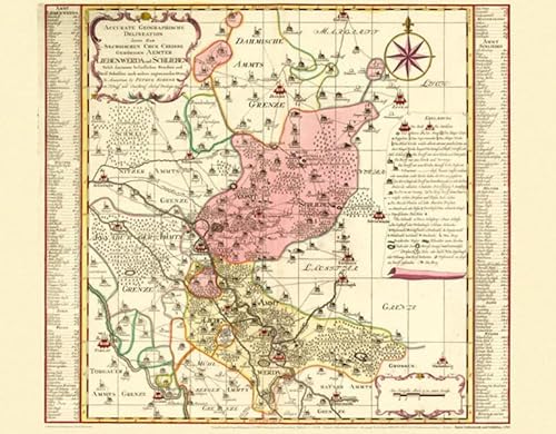 Historische Karte: Ämter Liebenwerda und Schlieben, 1753 (Plano): KURFÜRSTENTUM SACHSEN | KURKREIS von Rockstuhl Verlag