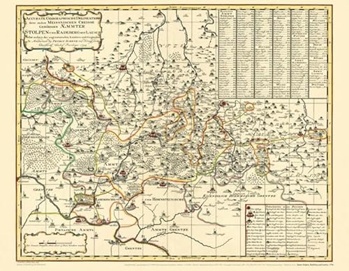 Historische Karte: Ämter Stolpen, Radeberg und Lausitz, 1754 (Plano): KURFÜRSTENTUM SACHSEN | MEISSNISCHER KREIS.