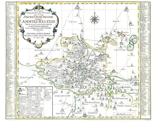 Historische Karte: Amt BELZIG, 1758 [gerollt]: KURFÜRSTENTUM SACHSEN | KURKREIS.
