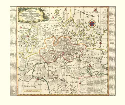 Historische Karte: AMT SENFTENBERG, 1757 (gerollt) von Rockstuhl, H