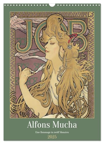 Alfons Mucha - Eine Hommage in zwölf Monaten (Wandkalender 2025 DIN A3 hoch), CALVENDO Monatskalender von CALVENDO