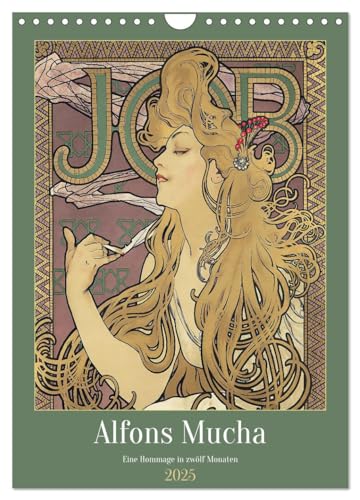 Alfons Mucha - Eine Hommage in zwölf Monaten (Wandkalender 2025 DIN A4 hoch), CALVENDO Monatskalender