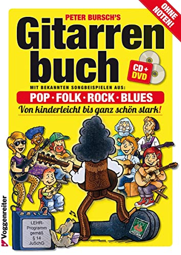 Gitarrenbuch, m. CD-Audio, Bd.1, Mit bekannten Liedbeispielen aus Pop, Folk, Rock & Blues von kinderleicht bis ganz schön stark: Das populärste ... ganz schön stark. Pop, Folk, Rock und Blues von Voggenreiter