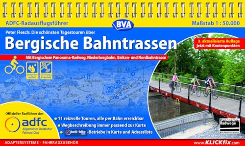 ADFC-Radausflugsführer Bergische Bahntrassen 1:50.000 praktische Spiralbindung, reiß- und wetterfest, GPS-Track Download: Mit Bergischem ... und Nordbahntrasse - jetzt mit Knotenpunkten