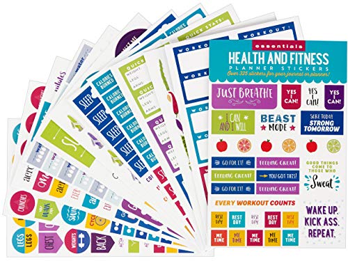 Essentials Health & Fitness Planner Stickers: Set of 325 Stickers