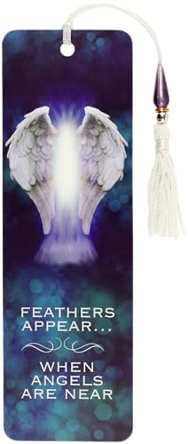 Feathers Appear When Angels Are Near Beaded Bookmark: With Tassel