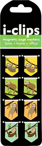 Sloths I-clips Magnetic Page Markers: Set of 8 Magnetic Bookmarks