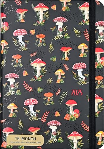 2025 Mushrooms Weekly Planner (16 months, Sept 2024 to Dec 2025)