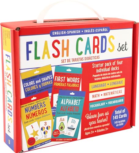 Bilingual Flash Cards Value Pack - Spanish and English (Includes Alphabet, Colors & Shapes, First Words, and Numbers) (Set of 4)