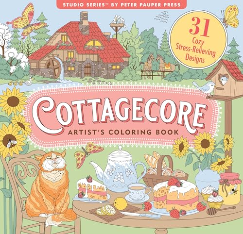 Cottagecore Adult Coloring Book (31 Stress-relieving Designs) von Peter Pauper Press