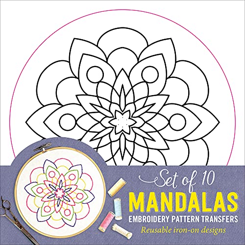 Mandalas Embroidery Transfers (set of 10 hoop designs!) von Peter Pauper Press