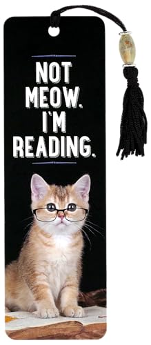 Not Meow. I'M Reading. Beaded Bookmark