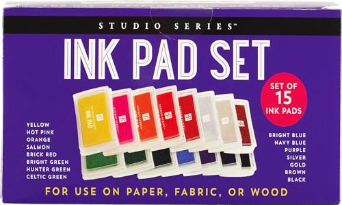 Peter Pauper Press Studio Series Ink Pad Set 15 Colors Peter Pauper Press Studio Series Ink Pad Set 15 Colors