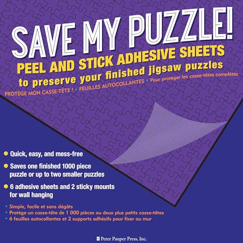 Save My Puzzle! Peel and Stick Adhesive Sheets to Preserver Your Jigsaw Puzzle Save My Puzzle! Peel and Stick Adhesive Sheets to Preserver Your Jigsaw Puzzle