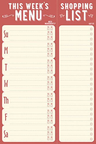 This Week's Menu Note Pad: 60 Sheets