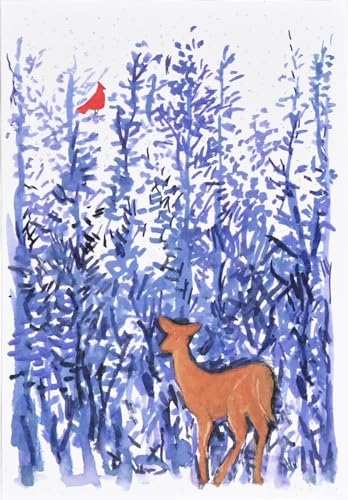 Winter Woodcut Small Boxed Holiday Cards (20 cards, 21 self-sealing envelopes) von Peter Pauper Press