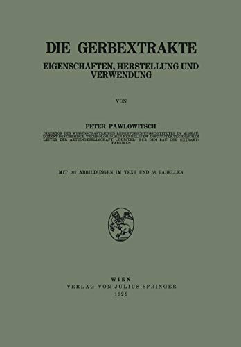 Die Gerbextrakte Die Gerbextrakte von Springer
