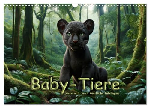 Baby-Tiere (Wandkalender 2025 DIN A3 quer), CALVENDO Monatskalender von CALVENDO