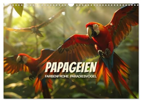 Papageien - Farbenfrohe Paradiesvögel (Wandkalender 2025 DIN A3 quer), CALVENDO Monatskalender von CALVENDO