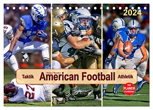 American Football - Taktik und Athletik (Tischkalender 2024 DIN A5 quer), CALVENDO Monatskalender von CALVENDO
