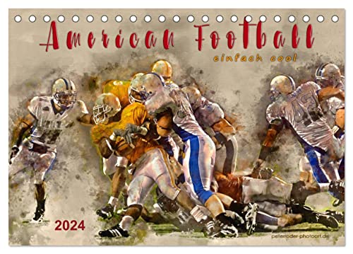 American Football - einfach cool (Tischkalender 2024 DIN A5 quer), CALVENDO Monatskalender von CALVENDO