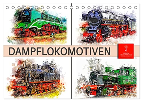 Beeindruckende Dampflokomotiven (Tischkalender 2024 DIN A5 quer), CALVENDO Monatskalender