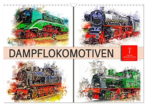 Beeindruckende Dampflokomotiven (Wandkalender 2024 DIN A3 quer), CALVENDO Monatskalender