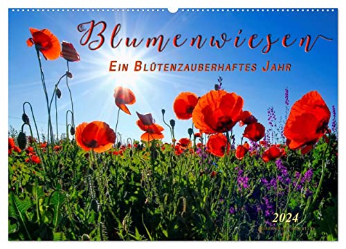 Blumenwiesen – ein blütenzauberhaftes Jahr (Wandkalender 2024 DIN A2 quer), CALVENDO Monatskalender