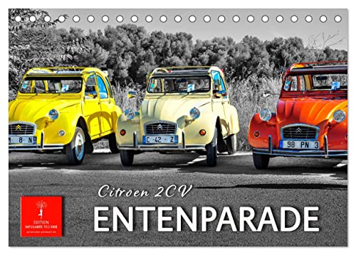Citroën 2CV - Entenparade (Tischkalender 2024 DIN A5 quer), CALVENDO Monatskalender