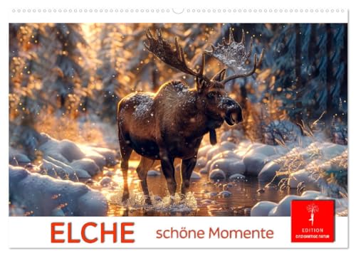 Elche - schöne Momente (Wandkalender 2025 DIN A2 quer), CALVENDO Monatskalender