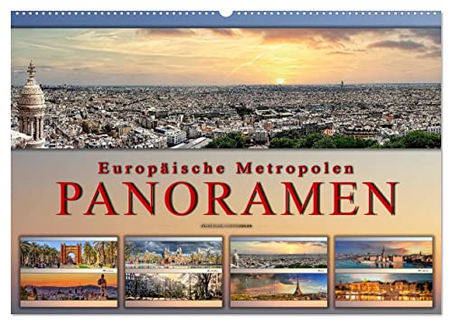 Europäische Metropolen - Panoramen (Wandkalender 2025 DIN A2 quer), CALVENDO Monatskalender