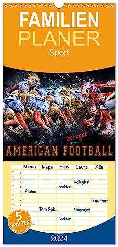 Familienplaner 2024 - American Football - so cool mit 5 Spalten (Wandkalender, 21 cm x 45 cm) CALVENDO von CALVENDO