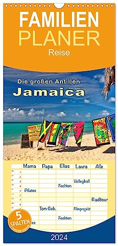 Familienplaner 2024 - Die großen Antillen - Jamaica mit 5 Spalten (Wandkalender, 21 cm x 45 cm) CALVENDO