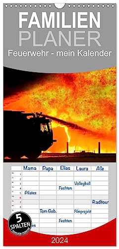 Familienplaner 2024 - Feuerwehr - mein Kalender mit 5 Spalten (Wandkalender, 21 cm x 45 cm) CALVENDO