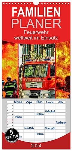 Familienplaner 2024 - Feuerwehr - weltweit im Einsatz mit 5 Spalten (Wandkalender, 21 cm x 45 cm) CALVENDO von CALVENDO
