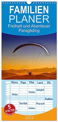 Familienplaner 2024 - Freiheit und Abenteuer - Paragliding mit 5 Spalten (Wandkalender, 21 cm x 45 cm) CALVENDO: Paragliding - schweben ohne Grenzen mit dem Gleitschirm. (CALVENDO Sport)
