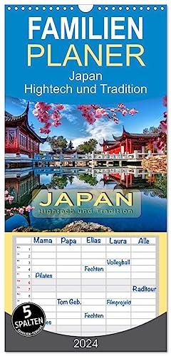 Familienplaner 2024 - Japan - Hightech und Tradition mit 5 Spalten (Wandkalender, 21 cm x 45 cm) CALVENDO