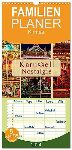 Familienplaner 2024 - Karussell - Nostalgie mit 5 Spalten (Wandkalender, 21 cm x 45 cm) CALVENDO