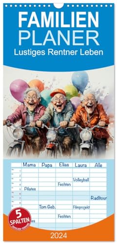Familienplaner 2024 - Lustiges Rentner Leben mit 5 Spalten (Wandkalender, 21 cm x 45 cm) CALVENDO