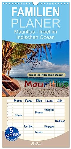 Familienplaner 2024 - Mauritius - Insel im Indischen Ozean mit 5 Spalten (Wandkalender, 21 cm x 45 cm) CALVENDO