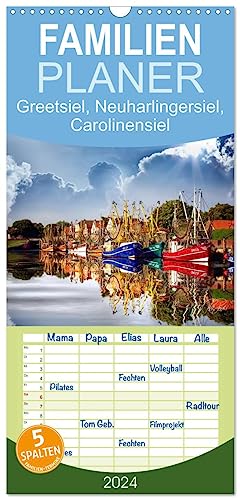 Familienplaner 2024 - Ostfriesland, die alten Häfen - Greetsiel, Neuharlingersiel, Carolinensiel mit 5 Spalten (Wandkalender, 21 cm x 45 cm) CALVENDO