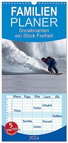 Familienplaner 2024 - Snowboarden - ein Stück Freiheit mit 5 Spalten (Wandkalender, 21 cm x 45 cm) CALVENDO von CALVENDO