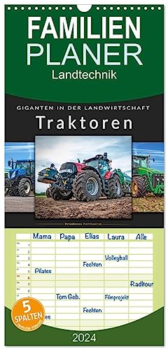 Familienplaner 2024 - Traktoren - Giganten in der Landwirtschaft mit 5 Spalten (Wandkalender, 21 cm x 45 cm) CALVENDO