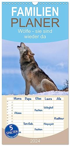 Familienplaner 2024 - Wölfe - sie sind wieder da mit 5 Spalten (Wandkalender, 21 cm x 45 cm) CALVENDO