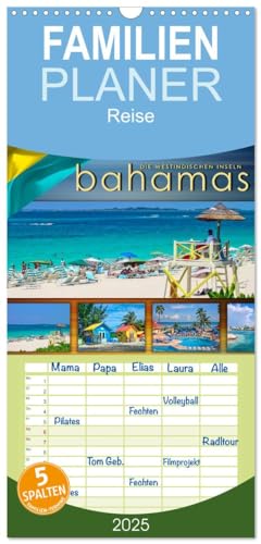 Familienplaner 2025 - Die Westindischen Inseln - Bahamas mit 5 Spalten (Wandkalender, 21 cm x 45 cm), CALVENDO