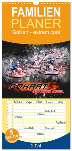Familienplaner 2025 - GoKart - extrem cool mit 5 Spalten (Wandkalender, 21 cm x 45 cm), CALVENDO