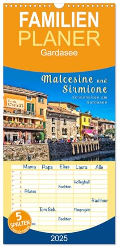 Familienplaner 2025 - Malcesine und Sirmione, Schönheiten am Gardasee mit 5 Spalten (Wandkalender, 21 cm x 45 cm), CALVENDO