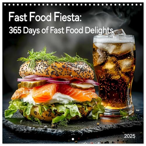 Fast Food Fiesta: 365 Days of Fast Food Delights (Wall Calendar 2025 12" x 24" / 30 x 60 cm (open)) CALVENDO 12 Month Wall Calendar von CALVENDO