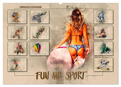 Fun and Sport (Wandkalender 2024 DIN A2 quer), CALVENDO Monatskalender